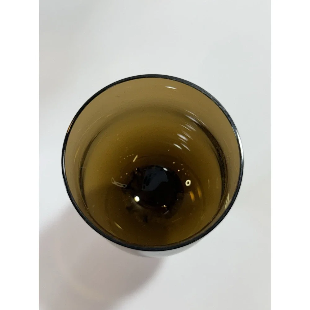 Vintage Celebrity Dark Amber Wine Glasses Hand Blown Set of 6 MCM